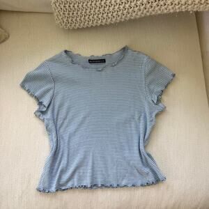 Brandy melville blue and white shirt